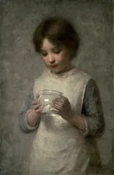 銀の魚を持つ少女、1889